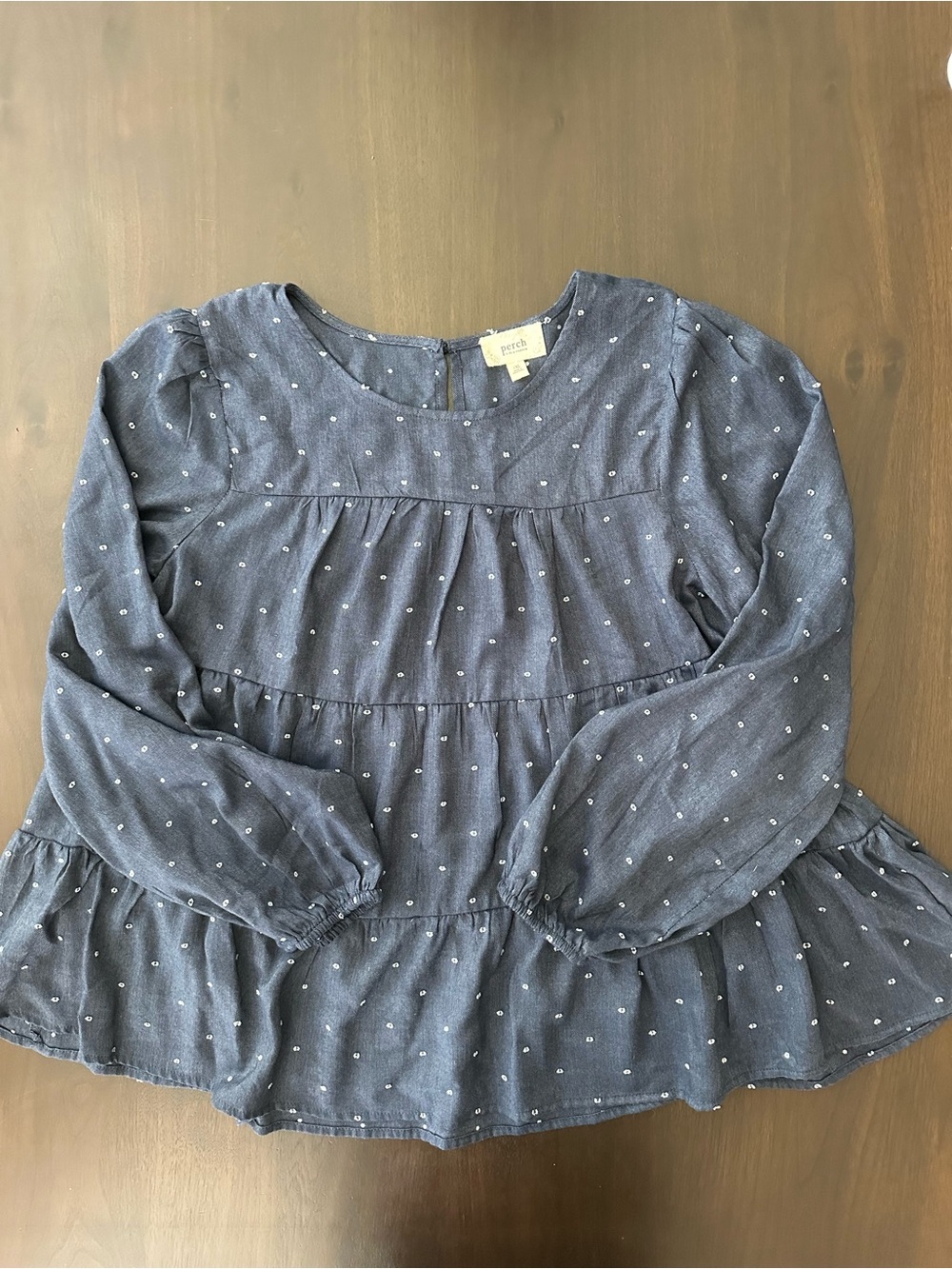 Perch by Blu Pepper Navy Dot Peplum Flowy Blouse size 1X